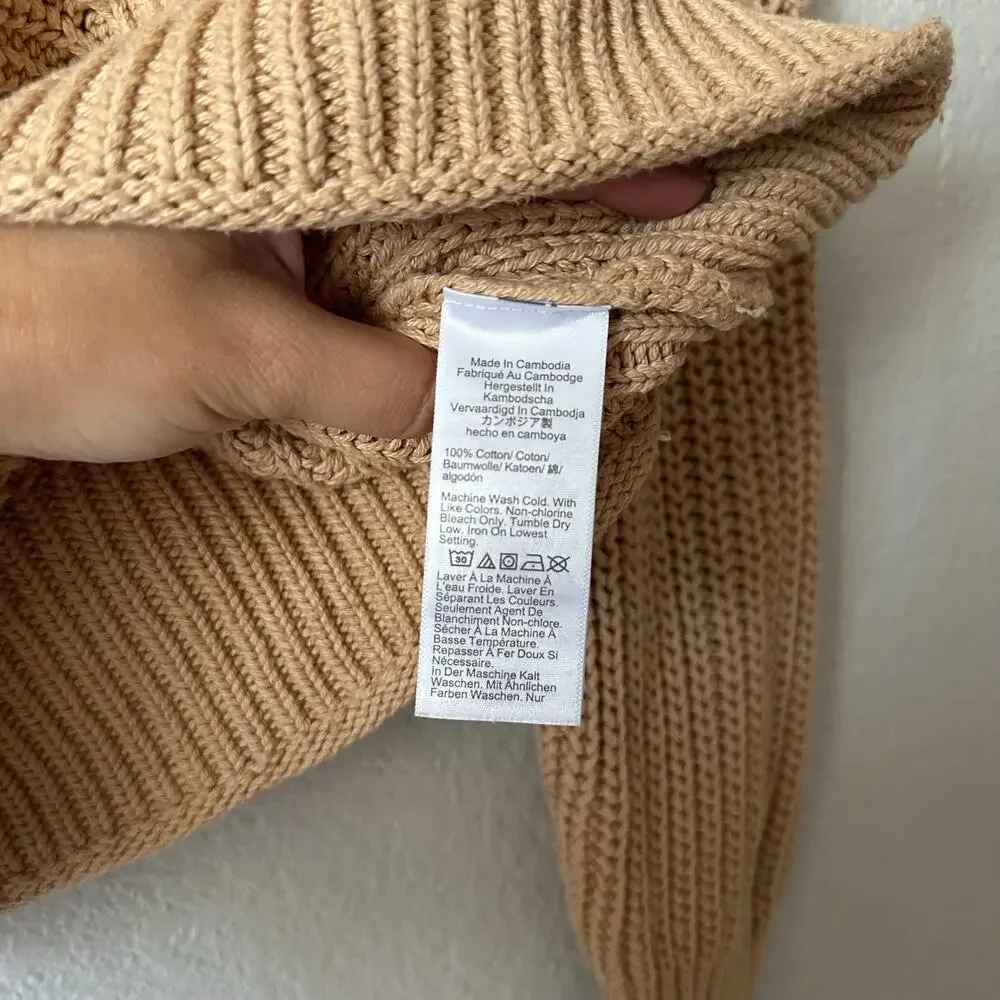 J. Crew Relaxed Rollneck Pullover Knit Sweater in Sandy Beach Size XS